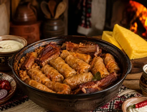 Sarmale moldovenești cu afumătură și mămăligă. Gust din Bacău, de pe Valea Bistriței!