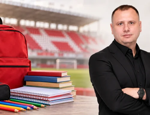 Rechizite pentru copii, colectate la Dinamo–Farul, cu sprijin din Marea Britanie. Marius Spătaru susține inițiativa