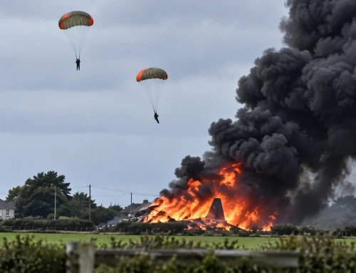Avion militar prăbușit în flăcări în Marea Britanie. Doi piloți s-au catapultat